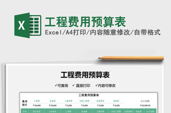 2021工程費用預算表免費下載