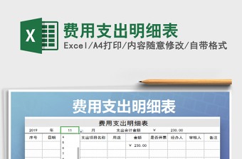 2022費用支出明細表免費下載