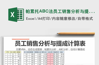 2021帕累托ABC法員工銷售分析與提成計算表免費(fèi)下載