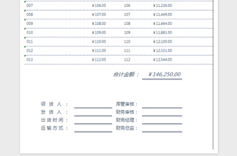 2022產(chǎn)品出貨單免費(fèi)下載