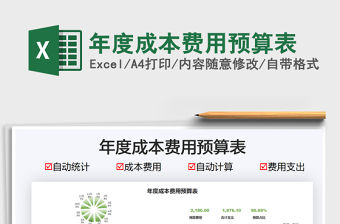 2022年度成本費用預算表免費下載