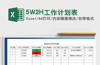 20215W2H工作計劃表免費下載
