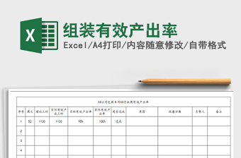 2022組裝有效產(chǎn)出率免費下載