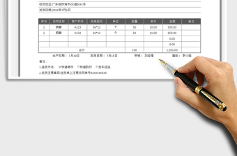 2021生产出货仓库通用发货通知单免费下载