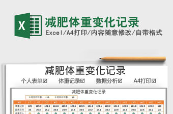 2022減肥體重變化記錄免費下載