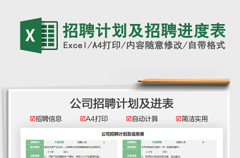 2022招聘計(jì)劃及招聘進(jìn)度表免費(fèi)下載