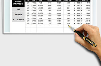 2022物業管理小區用電量統計表免費下載