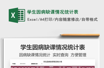 2022學(xué)生因病缺課情況統(tǒng)計(jì)表免費(fèi)下載