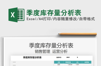 2021季度庫(kù)存量分析表免費(fèi)下載
