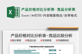 2022产品价格对比表格怎么做