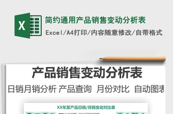 2021簡(jiǎn)約通用產(chǎn)品銷售變動(dòng)分析表免費(fèi)下載