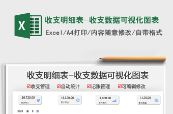 2021收支明細表-收支數(shù)據(jù)可視化圖表免費下載