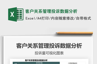2022客戶關系管理投訴數據分析免費下載