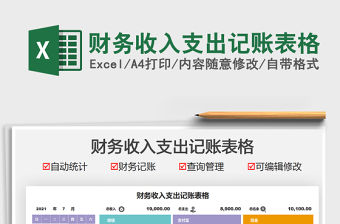 2021財務(wù)收入支出記賬表格免費下載
