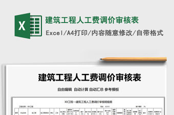 2021建筑工程人工費調價審核表免費下載
