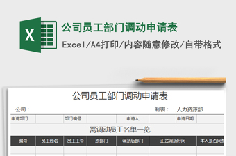 2022公司員工部門調(diào)動申請表免費下載