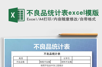 2022不良品統(tǒng)計表excel模版免費下載