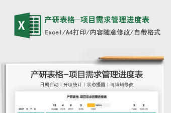 2021產研表格-項目需求管理進度表免費下載