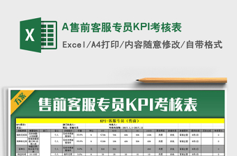 2022A售前客服專員KPI考核表免費(fèi)下載
