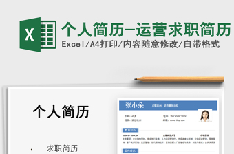 2022個人簡歷-運營求職簡歷免費下載
