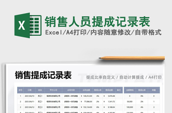 2022銷售人員提成記錄表免費(fèi)下載