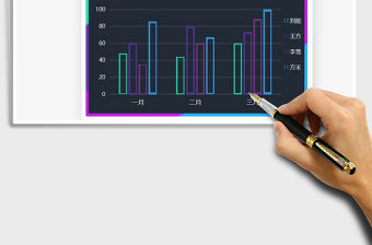 2022炫彩系列簇狀柱形圖免費下載
