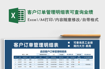 2021客戶訂單管理明細(xì)表可查詢業(yè)績(jī)免費(fèi)下載