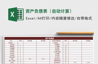 2022資產(chǎn)負(fù)債表（自動(dòng)計(jì)算）免費(fèi)下載