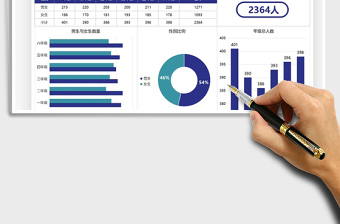 2022小学男女人数图表数据模板免费下载