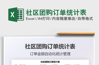 2021社區(qū)團(tuán)購(gòu)訂單統(tǒng)計(jì)表免費(fèi)下載