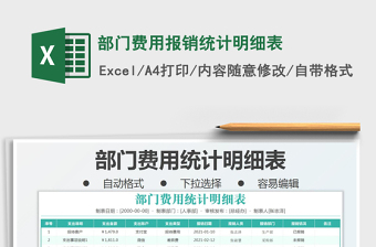 2021部門費用報銷統(tǒng)計明細表免費下載