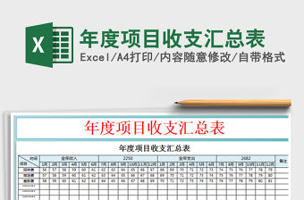 2022年度項目收支匯總表免費下載