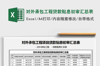 2021對外承包工程貸款貼息初審匯總表免費下載