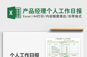 2021產品經理個人工作日報免費下載