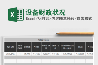 2022設(shè)備財政狀況免費下載