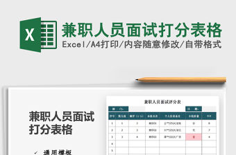 2021兼職人員面試打分表格免費(fèi)下載