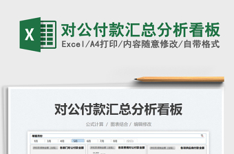 2021對(duì)公付款匯總分析看板免費(fèi)下載