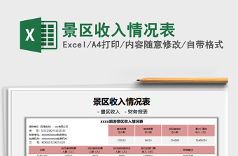 2021景區(qū)收入情況表免費下載