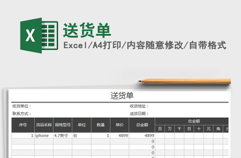 2022送貨單免費(fèi)下載