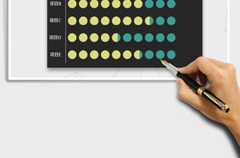 2022創意EXCEL條形圖（圓形占比）免費下載