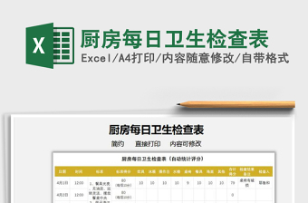 2021廚房每日衛(wèi)生檢查表免費(fèi)下載