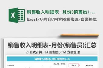 銷售收入明細(xì)表-月份(銷售員)匯免費下載