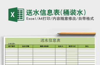 送水信息表(桶裝水)免費(fèi)下載