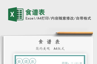 2022食譜表免費下載