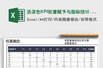 2022活潑色KPI權(quán)重賦予與指標(biāo)統(tǒng)計(jì)表免費(fèi)下載