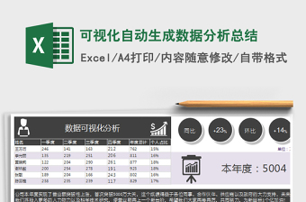 绿色可视化地区数据分析excel模板