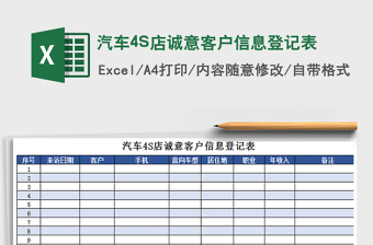 2022保险行业诚意客户信息登记表