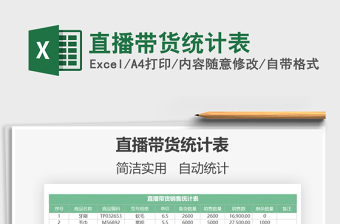 2022直播帶貨統(tǒng)計表免費下載