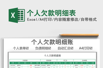 2022個(gè)人欠款明細(xì)表免費(fèi)下載