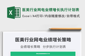 2022醫(yī)美行業(yè)網(wǎng)電業(yè)績(jī)?cè)鲩L(zhǎng)執(zhí)行計(jì)劃表免費(fèi)下載